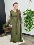 The Briar Dress in Moss Green