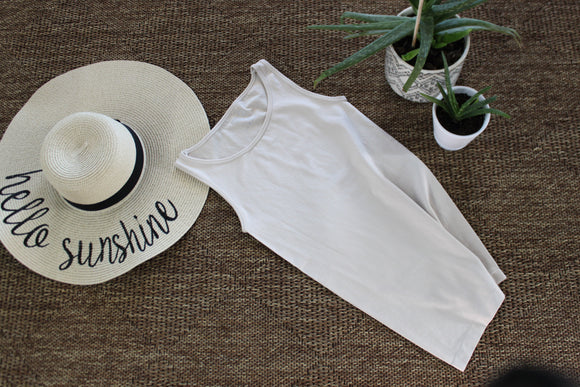 Beige Scoop Neck Seamless Tank