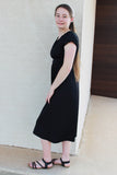 The Layla Dress in Ebony Black Available in Maxi and Midi