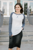 Long Sleeve Raglan Tee in Slate