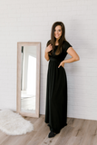 The Layla Dress in Ebony Black Available in Maxi and Midi