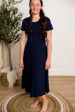 Ella in Navy midi Dress